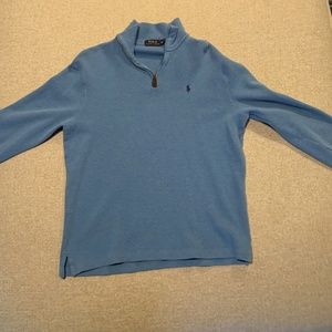Polo Ralph Lauren Quarter-Zip Men's Medium Sweater Pull-over Soft-Blue